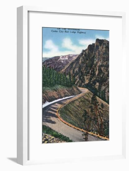 Montana, Scenic Drive along the Beartooth Mountains on the Beartooth Highway-Lantern Press-Framed Art Print