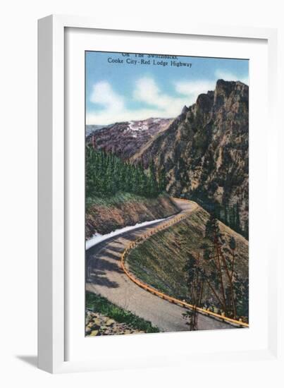 Montana, Scenic Drive along the Beartooth Mountains on the Beartooth Highway-Lantern Press-Framed Art Print