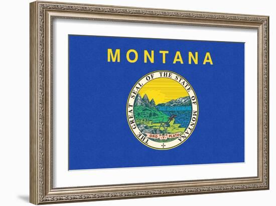 Montana State Flag-Lantern Press-Framed Art Print