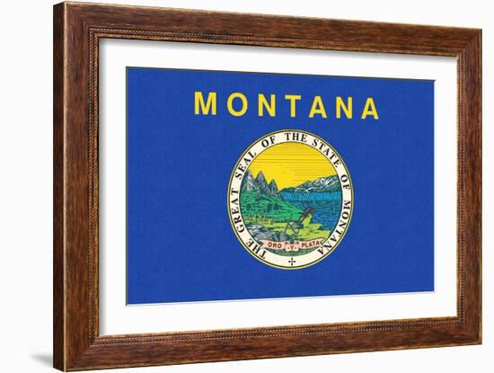 Montana State Flag-Lantern Press-Framed Art Print