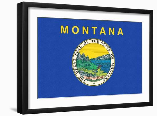 Montana State Flag-Lantern Press-Framed Art Print