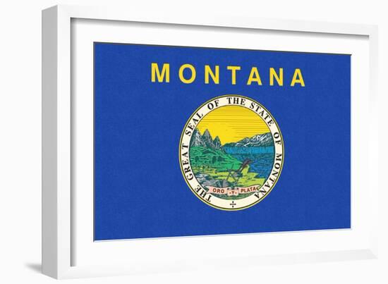 Montana State Flag-Lantern Press-Framed Art Print