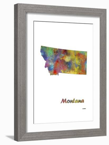 Montana State Map 1-Marlene Watson-Framed Giclee Print