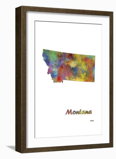 Montana State Map 1-Marlene Watson-Framed Giclee Print