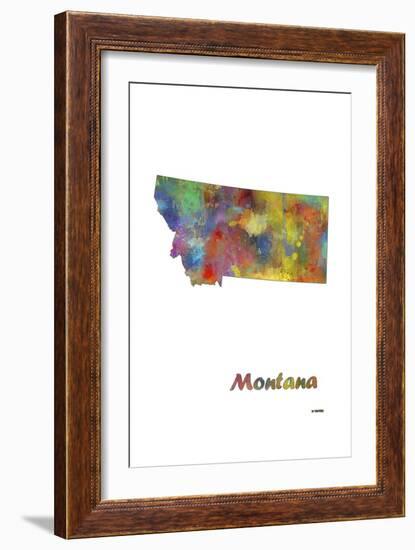 Montana State Map 1-Marlene Watson-Framed Giclee Print