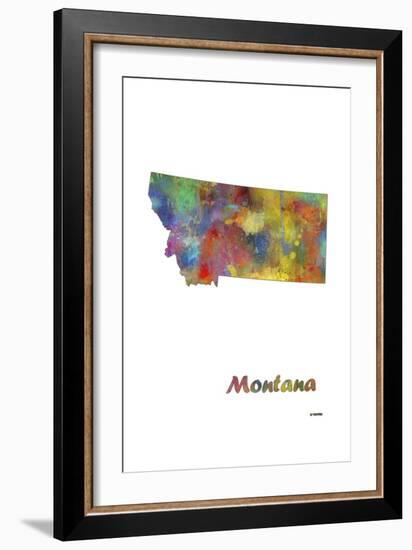 Montana State Map 1-Marlene Watson-Framed Giclee Print