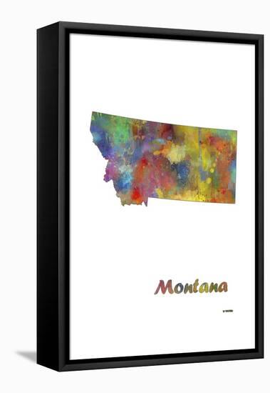 Montana State Map 1-Marlene Watson-Framed Premier Image Canvas