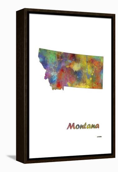 Montana State Map 1-Marlene Watson-Framed Premier Image Canvas