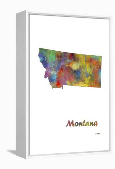 Montana State Map 1-Marlene Watson-Framed Premier Image Canvas
