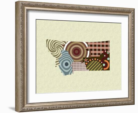 Montana State Map-Lanre Adefioye-Framed Giclee Print