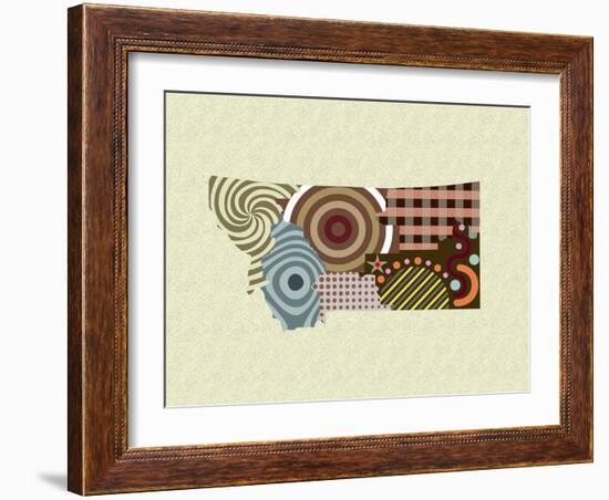 Montana State Map-Lanre Adefioye-Framed Giclee Print