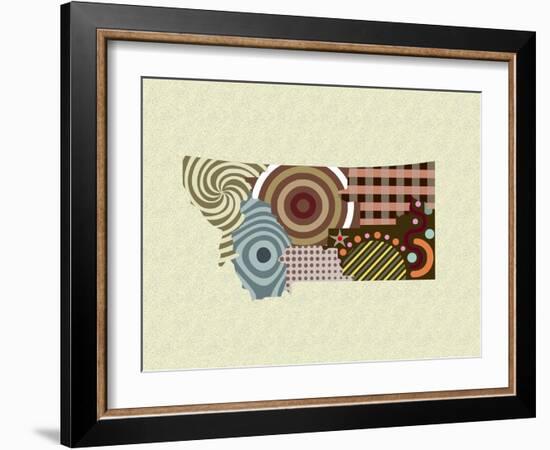 Montana State Map-Lanre Adefioye-Framed Giclee Print