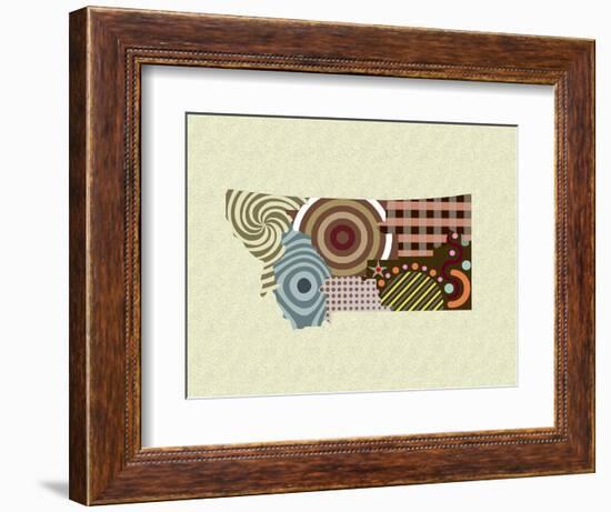 Montana State Map-Lanre Adefioye-Framed Giclee Print