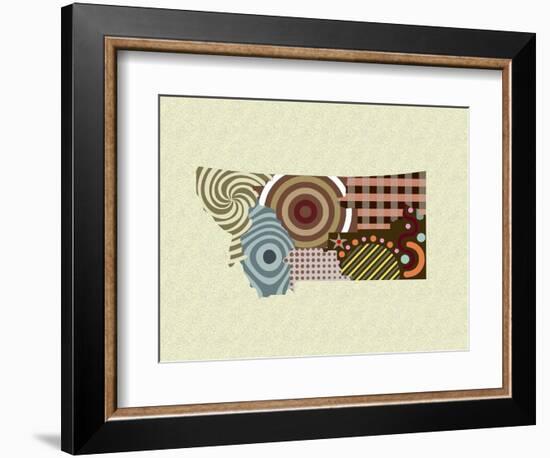 Montana State Map-Lanre Adefioye-Framed Giclee Print