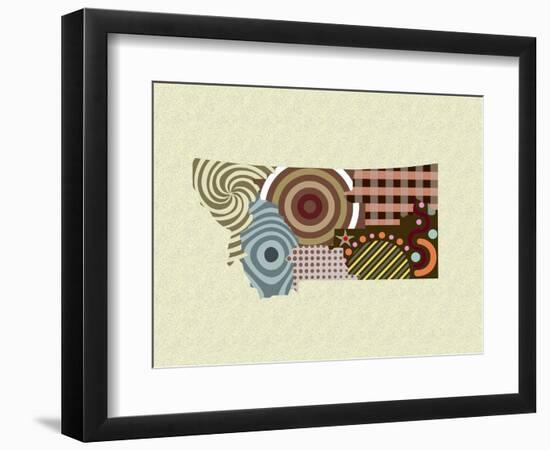 Montana State Map-Lanre Adefioye-Framed Giclee Print