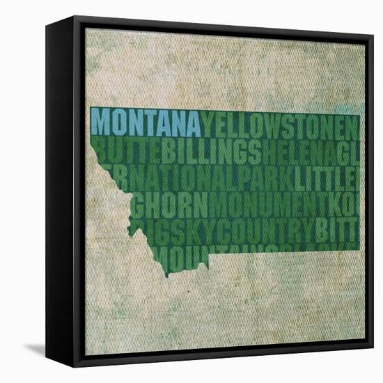 Montana State Words-David Bowman-Framed Premier Image Canvas