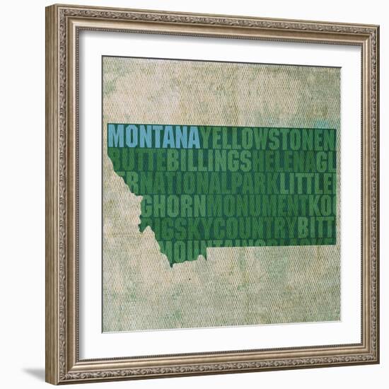 Montana State Words-David Bowman-Framed Giclee Print