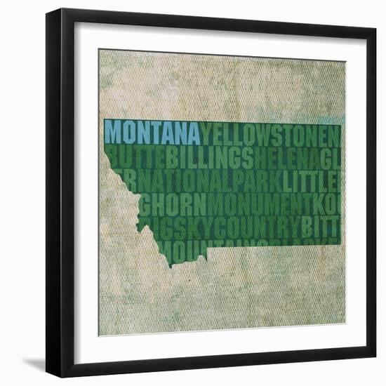 Montana State Words-David Bowman-Framed Giclee Print