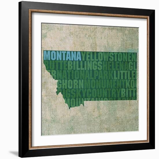 Montana State Words-David Bowman-Framed Giclee Print