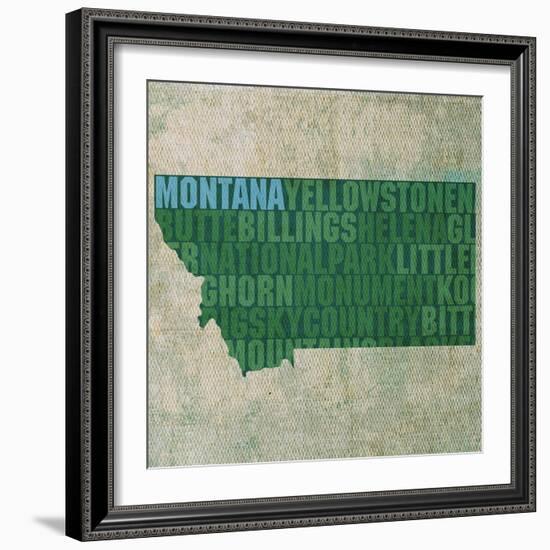 Montana State Words-David Bowman-Framed Giclee Print