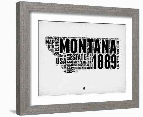 Montana Watercolor Word Cloud-NaxArt-Framed Art Print