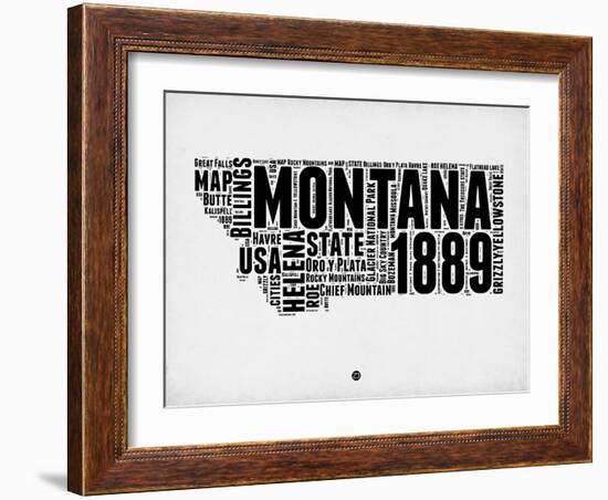 Montana Watercolor Word Cloud-NaxArt-Framed Art Print