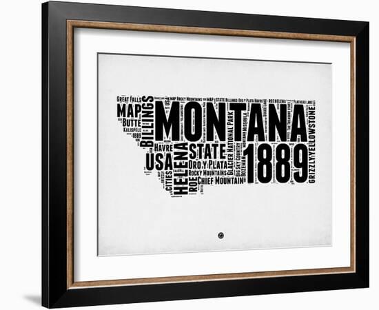 Montana Watercolor Word Cloud-NaxArt-Framed Art Print