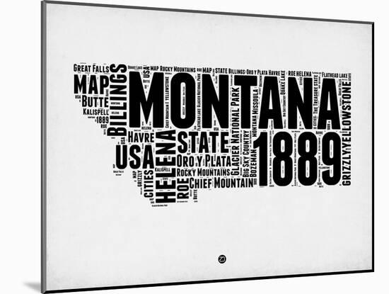 Montana Watercolor Word Cloud-NaxArt-Mounted Art Print