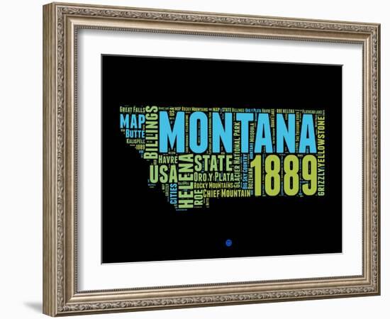 Montana Word Cloud 1-NaxArt-Framed Art Print