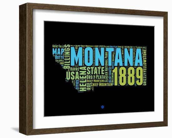 Montana Word Cloud 1-NaxArt-Framed Art Print