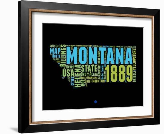 Montana Word Cloud 1-NaxArt-Framed Art Print