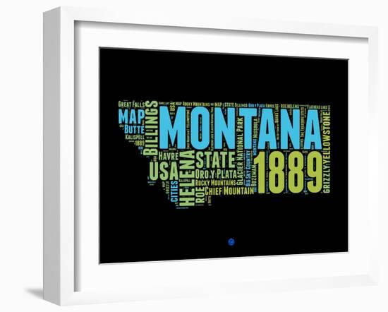 Montana Word Cloud 1-NaxArt-Framed Art Print