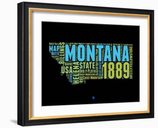 Montana Word Cloud 1-NaxArt-Framed Art Print