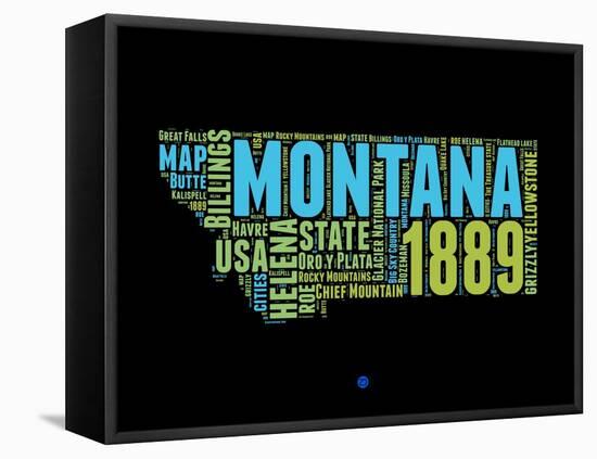 Montana Word Cloud 1-NaxArt-Framed Stretched Canvas