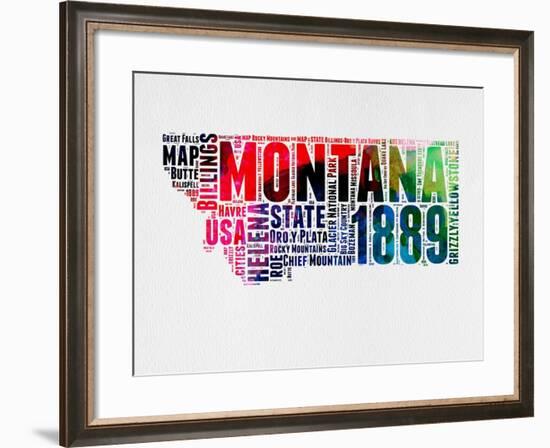 Montana Word Cloud 2-NaxArt-Framed Art Print