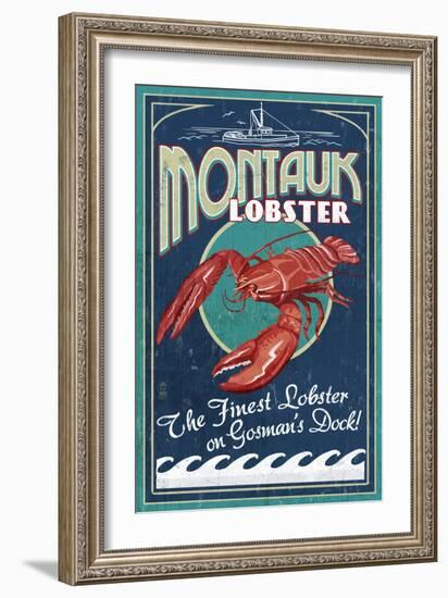 Montauk, New York - Lobster-Lantern Press-Framed Premium Giclee Print