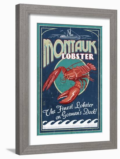 Montauk, New York - Lobster-Lantern Press-Framed Premium Giclee Print