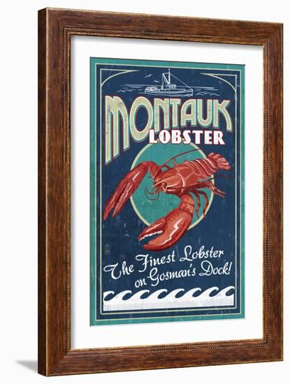 Montauk, New York - Lobster-Lantern Press-Framed Premium Giclee Print