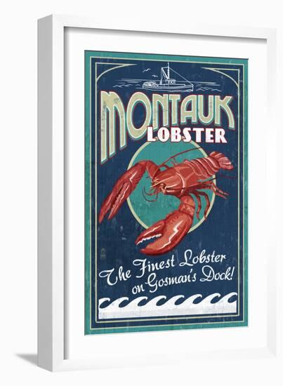 Montauk, New York - Lobster-Lantern Press-Framed Premium Giclee Print