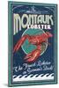 Montauk, New York - Lobster-Lantern Press-Mounted Art Print