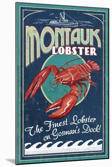 Montauk, New York - Lobster-Lantern Press-Mounted Art Print