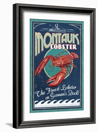 Montauk, New York - Lobster-Lantern Press-Framed Art Print