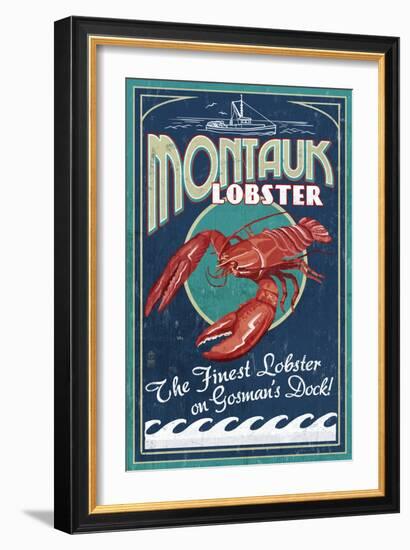 Montauk, New York - Lobster-Lantern Press-Framed Art Print