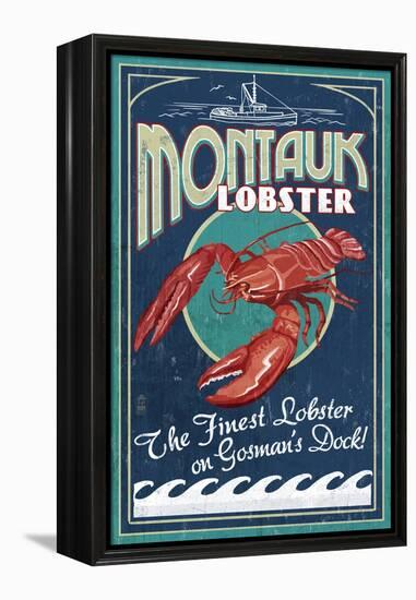 Montauk, New York - Lobster-Lantern Press-Framed Stretched Canvas