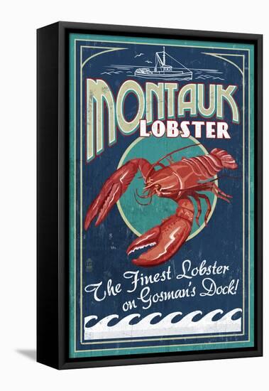 Montauk, New York - Lobster-Lantern Press-Framed Stretched Canvas