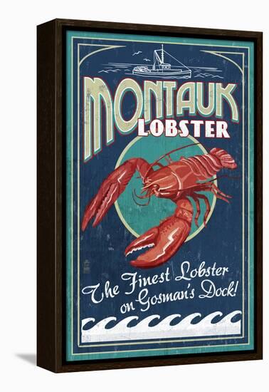 Montauk, New York - Lobster-Lantern Press-Framed Stretched Canvas