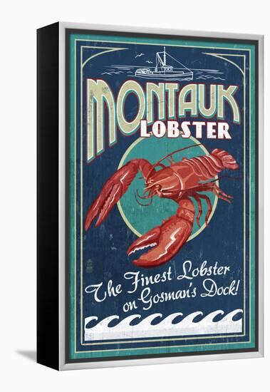 Montauk, New York - Lobster-Lantern Press-Framed Stretched Canvas