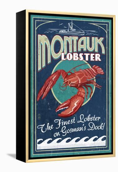 Montauk, New York - Lobster-Lantern Press-Framed Stretched Canvas