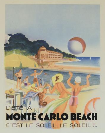 Vintage poster for Monte Carlo Beach - VINTAGE POSTER