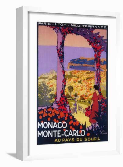 Monte Carlo, Monaco - Travel Promotional Poster-Lantern Press-Framed Art Print